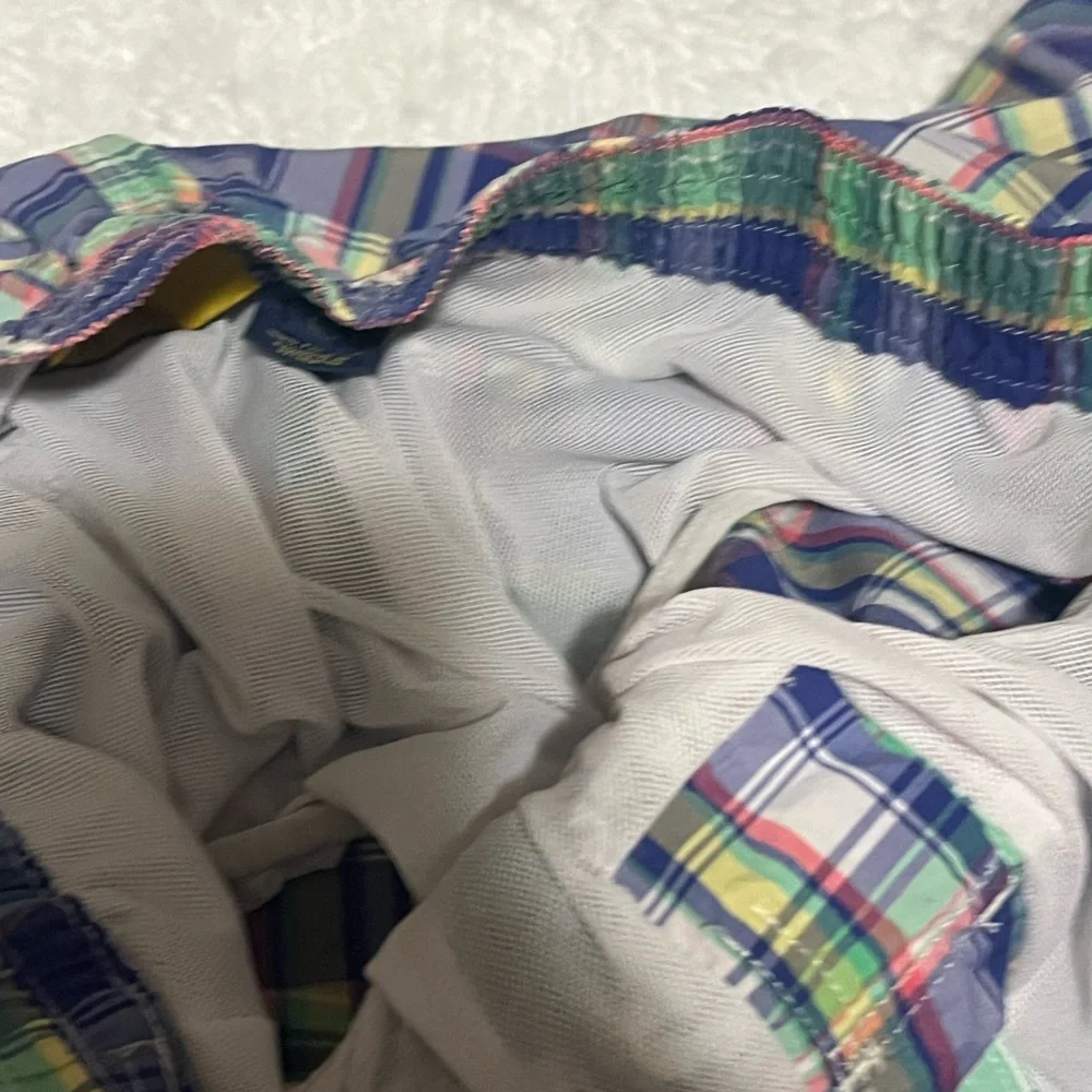 Polo Ralph Lauren Swim Trunks Mens Large Colorful Plaid Pockets Beach Vacation